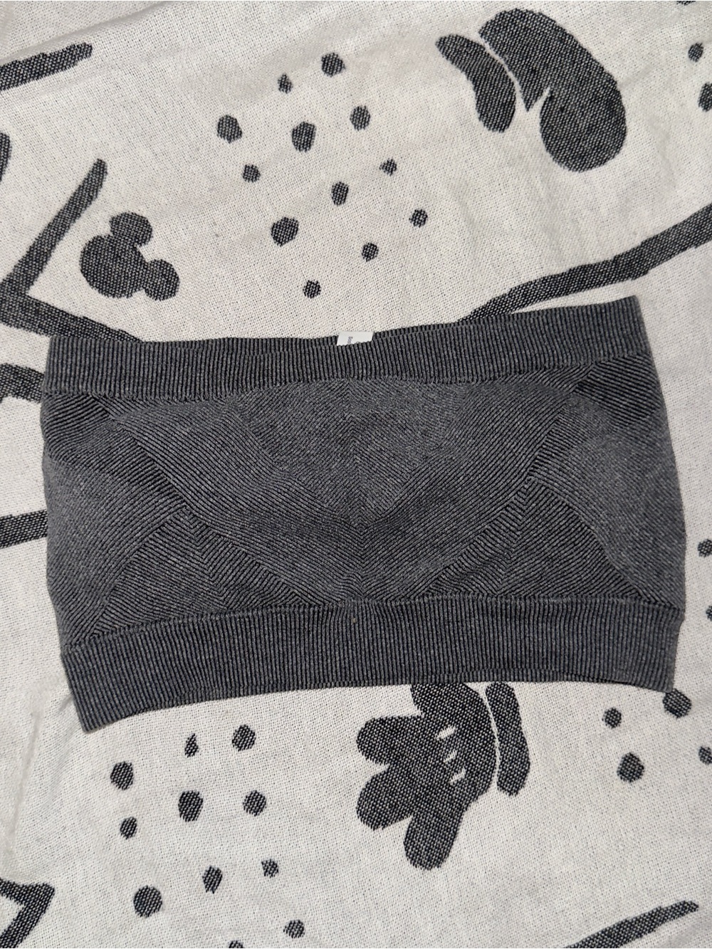 Auden Dark Gray Textured Ribbed Bandeau